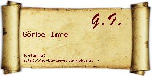 Görbe Imre névjegykártya